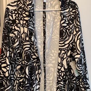 Lularoe NWT 2x Gwen black white roses
